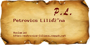 Petrovics Liliána névjegykártya